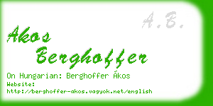 akos berghoffer business card